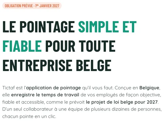 Détail : titre et appels à l'action du site
